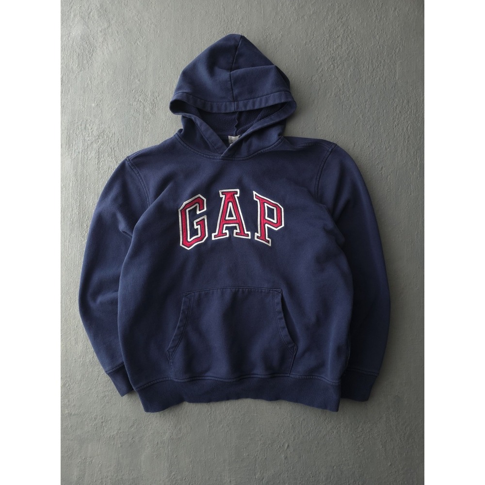 GAP Sweatshirt Hoodie Men's XL Navy Blue Spellout Logo Embroidered - Picture 9 of 9
